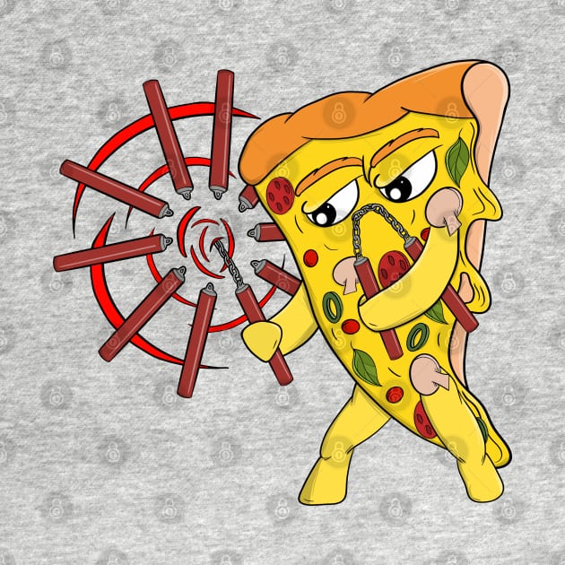 Funny Martial Arts Pizza by DiegoCarvalho